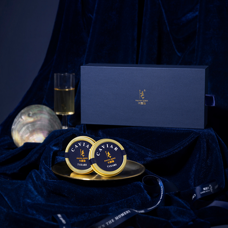 【卡露伽】7年鲟鱼子酱双罐礼盒10g*2罐西伯利亚鲟鱼籽酱高端戛纳晚宴图片1