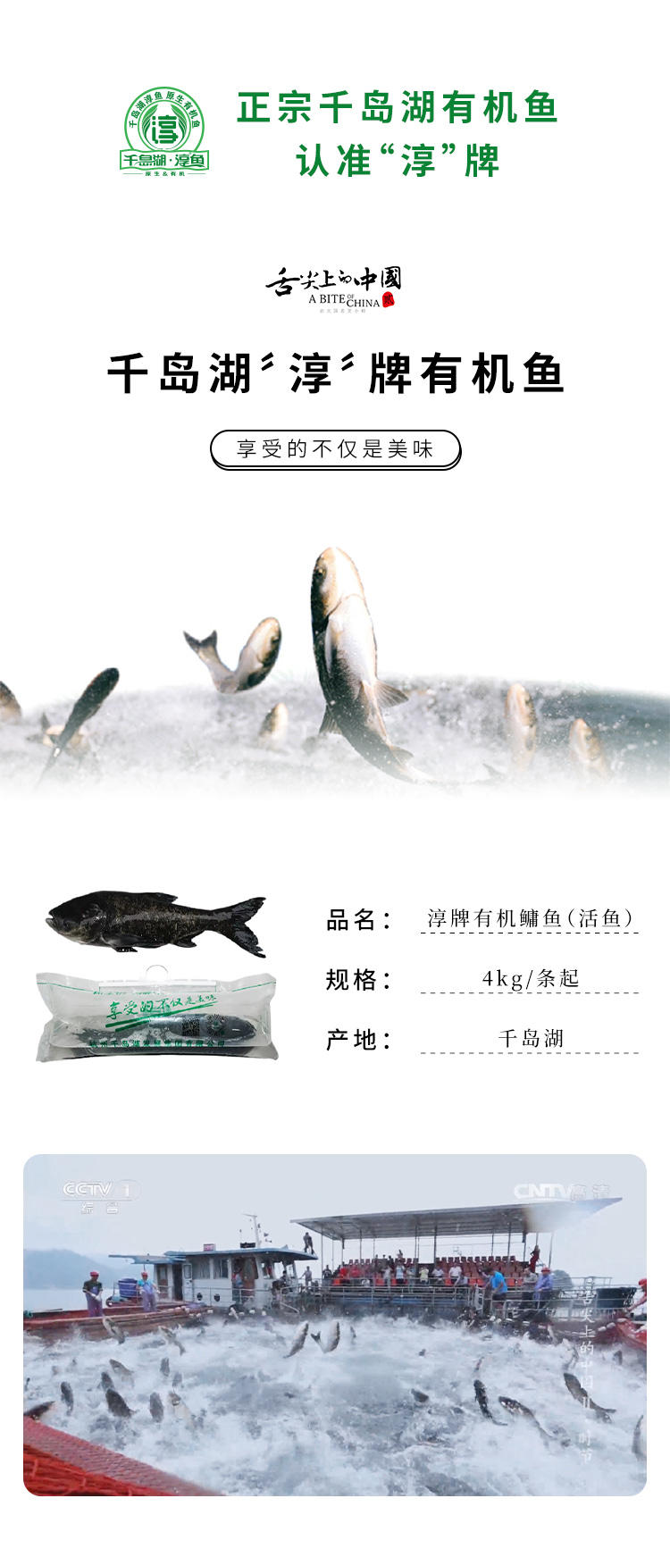 【淳牌】千岛湖原生态有机鱼 胖头鱼放养7年 江浙沪包邮详情1