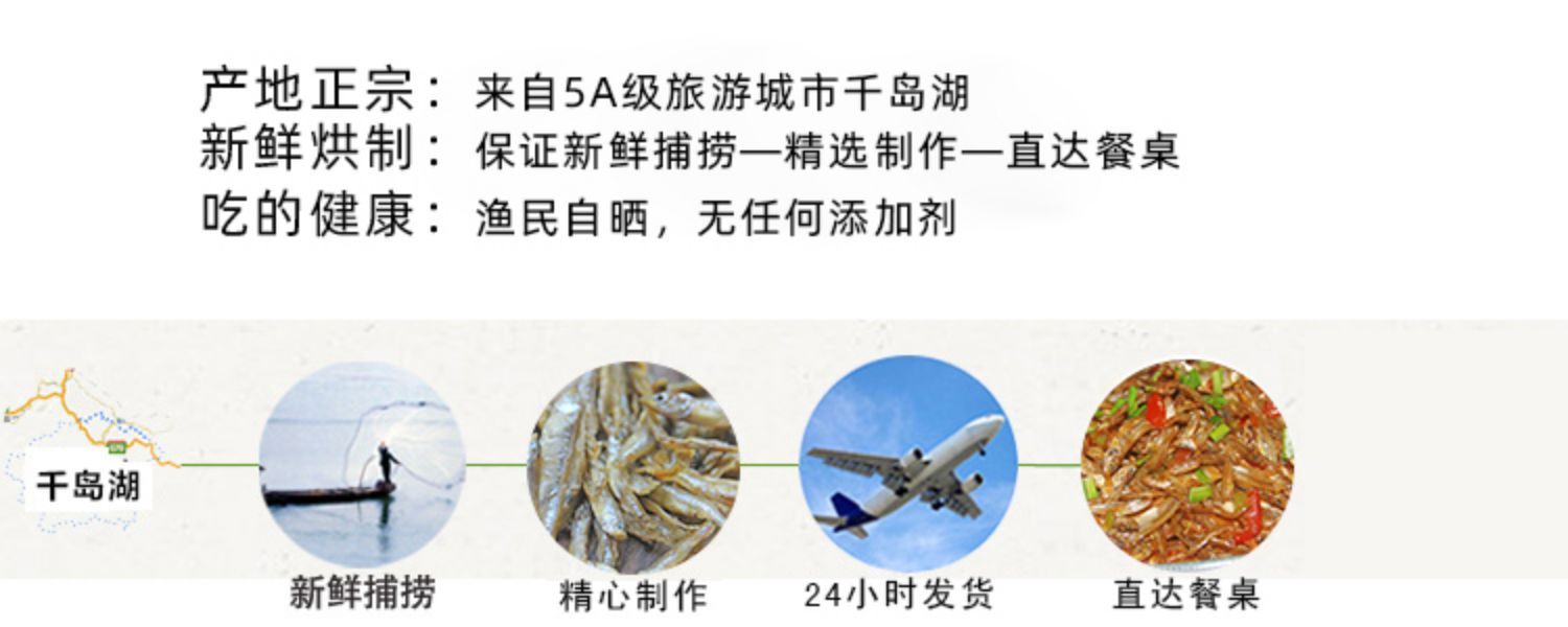 千岛湖野生溪水无盐无苦味小鱼干 180克/件详情4