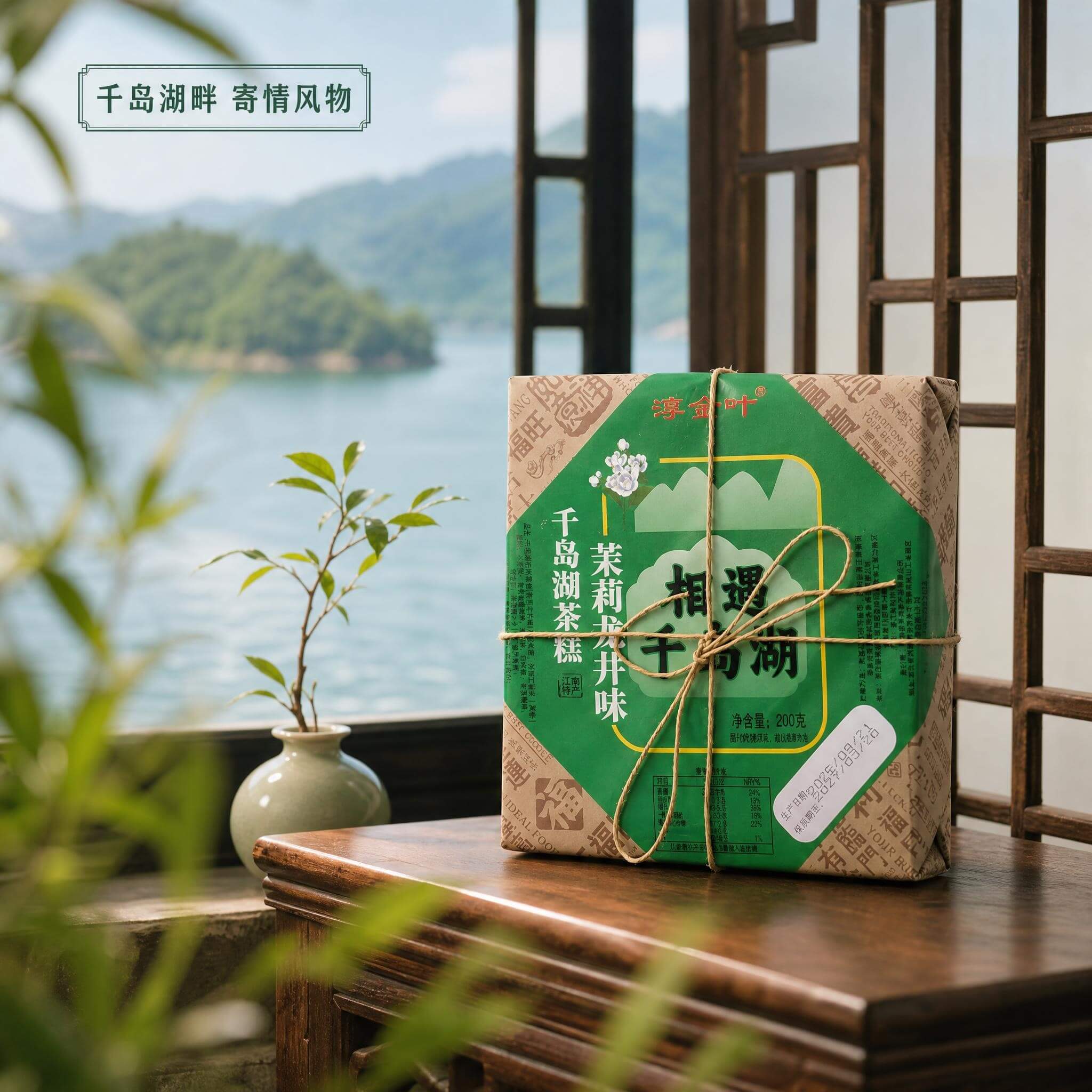 淳金叶千岛湖茶糕200克多口味麻绳复古礼盒伴手礼详情1